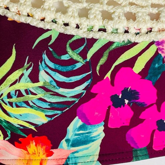 Boho High Neck Crotchet Flora Swim Bikini To - Picture 5 of 8